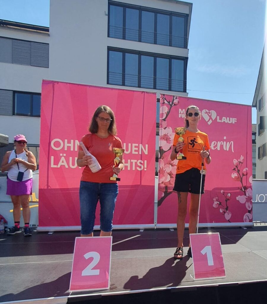Frauenlauf Winterthur: Franziska auf dem Siegerposdest