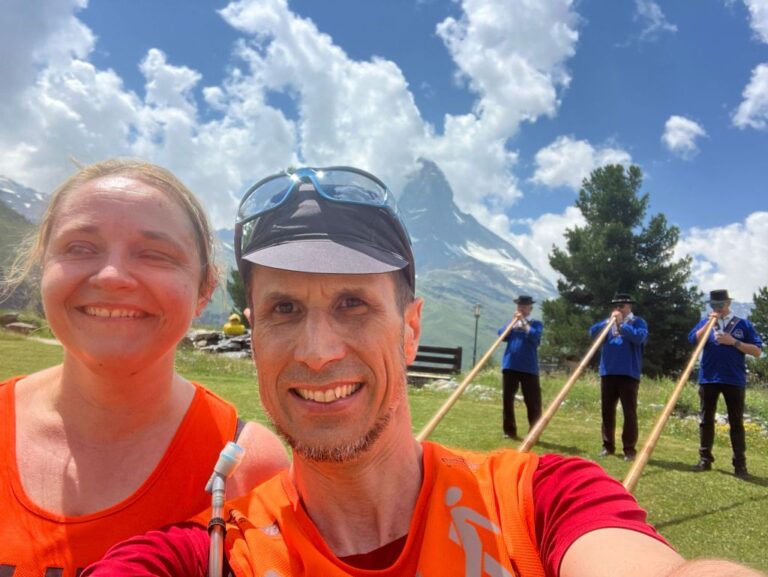 Judith mit Guide Remo am Gornergrat Marathon 2025