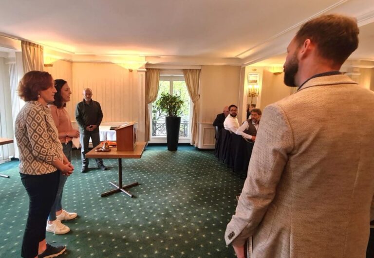 Vorstellungsrunde bei Lions Club in Luzern, mit Sektionsleiterin Tanya von Luzern und Läuferin Jaqueline sowie Vereinspräsident Gabor